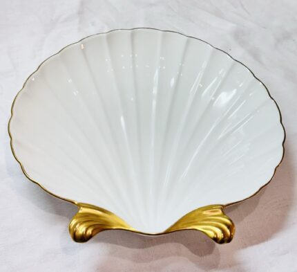 Christian Dior  "Art de la Table" Muschelschale mit 24 Karat Goldrand