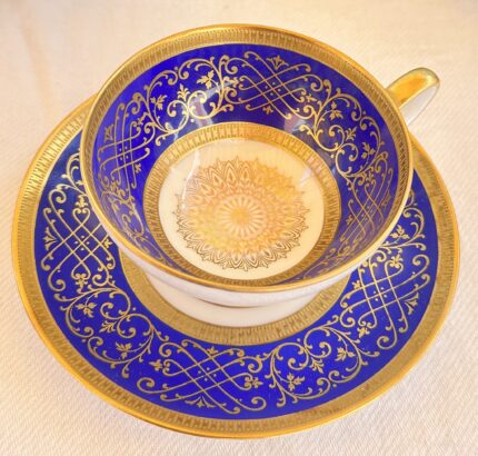 Bavaria Tirschenreuth Porzellan Mokkatasse Kobaltblau-Gold ca. 1950–1970